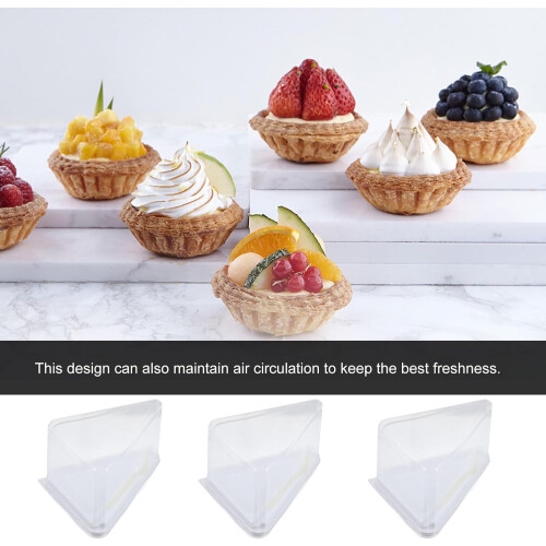 10 Sets Disposable Triangle Cake Slice Containers with Forks for Bakery Takeout and Dessert Display 1