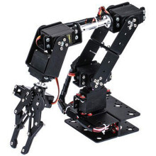 6DOF Robotic Arm with Claw, Aluminum Frame, Precision Joints for Educational Prototyping