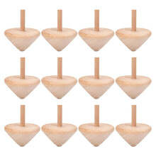 Wooden Spinning Top Unfinished Wood Tops Craft Gyroscopes for DIY Kids Toy Party Favor Year 12Pcs