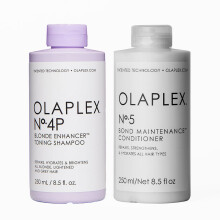 Olaplex No.4P Blonde Enhancer Toning Shampoo 250ml and No. 5 Bond Main