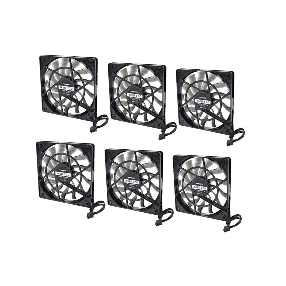 6X Thin 12Mm Thickness 120X120x12mm 12V Desktop Computer Host Quiet Fan With Speed 12Cm Chassis Cooling Fan Black 4712920825347