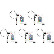 5X Computer Fan Lighting Effect Controller,5V 3-Pin/12V 4-Pin RGB Fan Equipment Wire Control/Remote with /Off