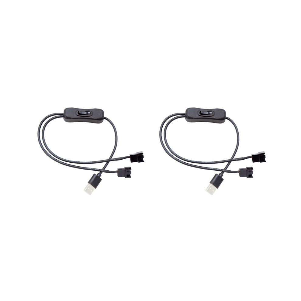Photos - Cable (video, audio, USB) 2X USB to 3-Pin / 4-Pin PWM 5V USB Sleeved Fan Power Adapter Cable Case Fan Adapter Connector Cable with Off