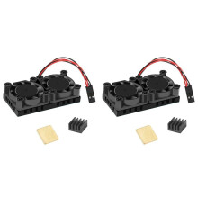 2X Dual Fan with Heat Sink Double Cooling Fans Cooler for Raspberry Pi 4B