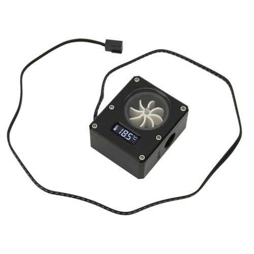 2X PC Water Cooling Flow Meter Indicator 12V Small 3pin Interface G1/4 Thread Pom Rustproof Computer Flow Meter Black 1