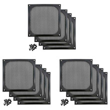 140mm Desktop Computer Case Fan Dust Filter Grills Dustproof Case Cover with Screws, Aluminum Frame Mesh, 12 Pack