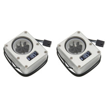 2X PC Water Cooling Flow Meter Indicator 12V Small 3pin Interface G1/4 Thread Pom Rustproof Computer Flow Meter Silver