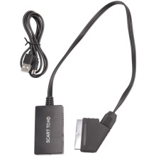 Konwerter SCART na z Kablem Adapter HD 720P 1080P Konwerter Audio Wideo Dostosuj do Telewizora Monitor Projektora