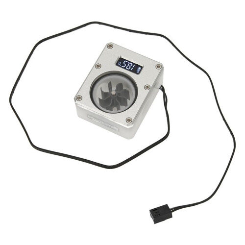 2X PC Water Cooling Flow Meter Indicator 12V Small 3pin Interface G1/4 Thread Pom Rustproof Computer Flow Meter Silver 2