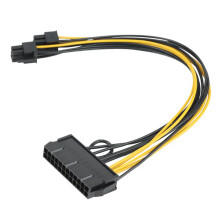 1 StüCk PC PSU ATX 24-Pin Buchse auf Dual PCI-E 6-Pin Stecker Konverter Adapter GPU Strom Kabel Kabel 18AWG 30Cm Jumper
