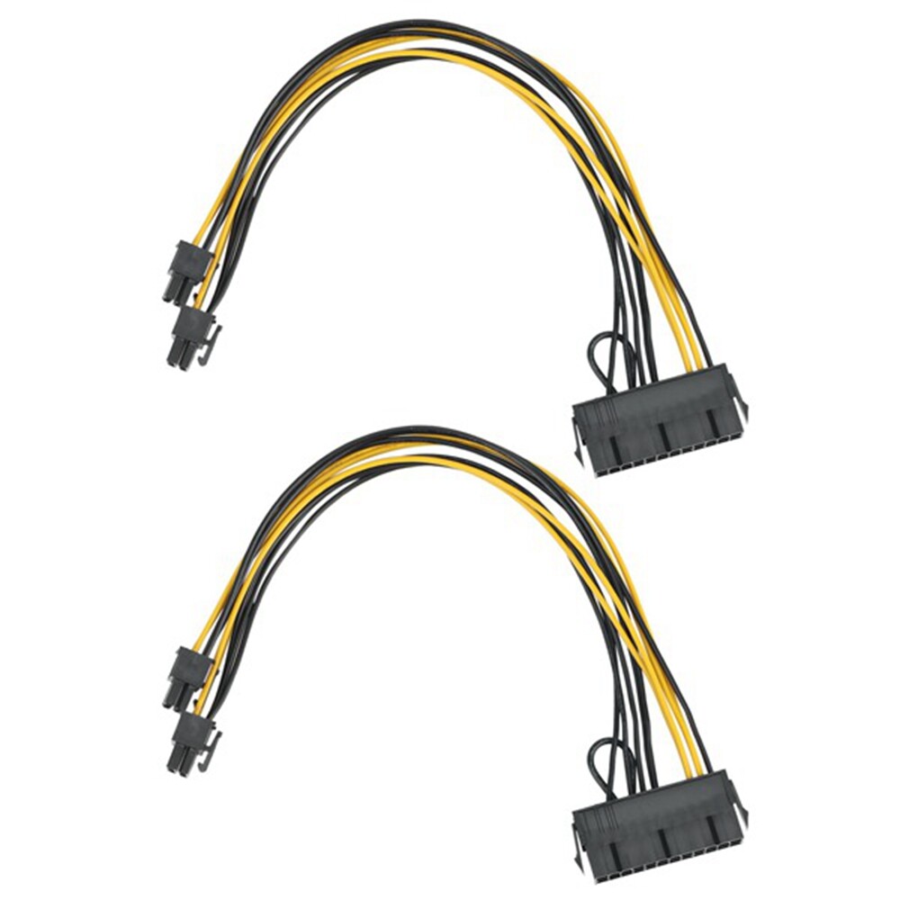1Pcs PC PSU ATX 24-Pin Female to Dual PCI-E 6-Pin Male Converter ...