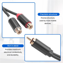 Cavo RCA Maschio un 2 RCA Femmina Cavo Audio 2 RCA Maschio Splitter Cavo Aux per TV PC DVD Altoparlante Amplificatori Audio Subwoofer