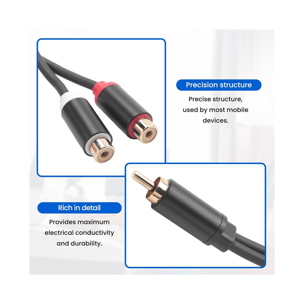 Rca Male Cable To 2Rca Female Audio Cable 2 Rca Male Splitter Aux Cable For Tv Pc Dvd Speaker Audio Amplifiers Subwoofer 4711713560885