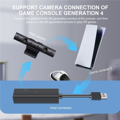 For PS5 VR Adapter Cable  Camera Adapter Connector for  5 PS5 PS4 VR Adapter Connector Accessories 2