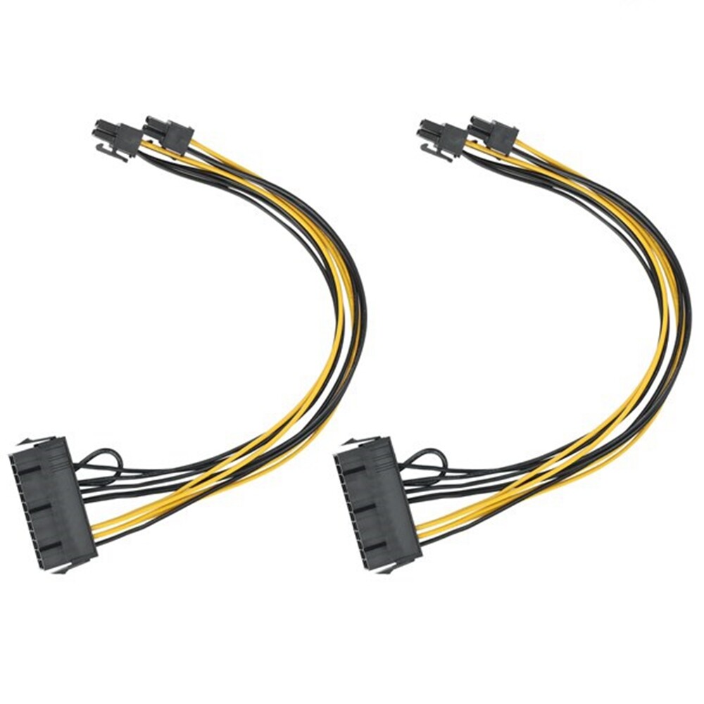 1Pcs PC PSU ATX 24-Pin Female to Dual PCI-E 6-Pin Male Converter ...