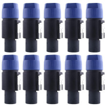10 Pieces NL4FC Speaker Cables Speakon Cable Connector 4-Pin Speaker Plugs with Twist Lock Waterproof for Cables