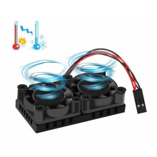 2X Podwójny Wentylator z Radiatorem Najlepsze Podwójne Wentylatory Chłodzące Cooler dla Raspberry Pi 4B