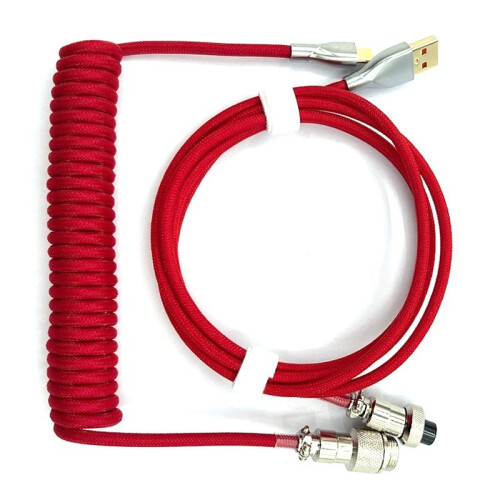Mechanical Keyboard Coiled Cable Type C to USB Data Cable Game Keyboard Cable Mechanical Keyboard Cable Red 2