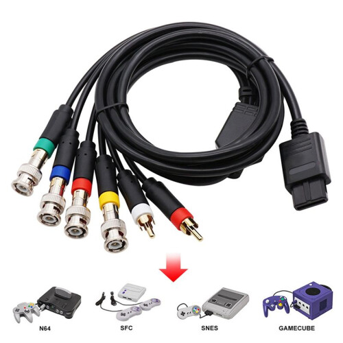 RGB/RGBS Cable for N64 SFC SNES NGC Video Consoles Composite Cable with Strong Stability 2