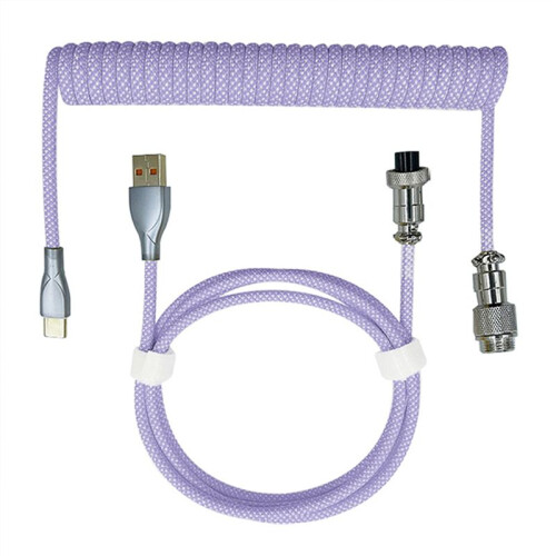 Type-C to USB Data Cable Mechanical Keyboard Coiled Cable Airline Cable Gaming Keyboard Cable Spring Cable 1