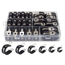 Zestaw Asortymentu ZaciskóW Kablowych ze Stali Nierdzewnej, Powlekany Gumą, Amortyzowany, Izolowany Zacisk Kablowy, Samochodowy Zacisk do Rur