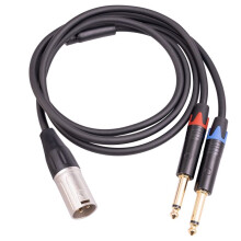Dual 6.35mm 1/4 In to XLR Male Y Splitter Cable,3Pin XLR Male to Dual 6.35mm Plug Audio Microphone Cable,3.3Feet/1Meters