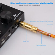 Guitar Instrument Cable 10FT Electric Instrument Bass AMP Cord 1/4 Inch Straight to Right Angle Gold Plated 6.35mm Cable