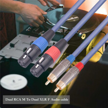 Câble Double XLR Vers RCA, Câble Double XLR Femelle Vers Double RCA Mâle, Câble Audio HiFi 2 XLR Femelle Vers 2 RCA Mâle, 3,3 Pieds