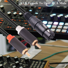 Cable Divisor y de 3 Pines XLR Hembra a Doble RCA Macho, Cable de Audio Amplificador Mezclador, Cable de InterconexióN de Audio EstéReo, 2 Metros