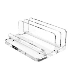 Vertical Laptop Stand, Acrylic Laptop Holder Desk with Adjustable Dock, Dual Desktop Notebook Stand Fits All