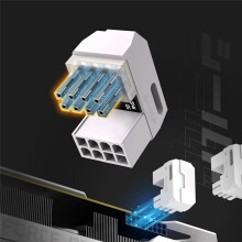 Adattatore di Alimentazione GPU PCle 3.0 A 8 Pin, Connettore A 180 Gradi, Adattatore A Gomito Ad Angolo Retto per Schede Grafiche Desktop B