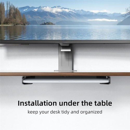 2pcs Wall & Under Desk Laptop Mount Holder,Anti-Scratch Pads,Universal for Keyboards,Tablets&More 2
