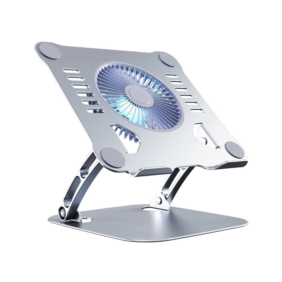 Laptop Tablet Foldable Stand With Cooling Fan Heat Stand For Laptop Desktop Cooler Aluminum Notebook Holder Silver 6033121080150