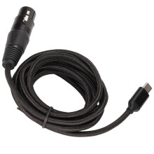 Cabo de Microfone Tipo C de Linha de Gravação USB C para XLR Fêmea Cabo de Microfone USB C de Baixo Ruído HIFI Plug And  A