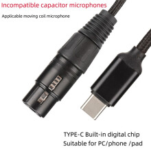 Cable de Micrófono Tipo C para Grabación, Cable USB C A XLR Hembra, Cable de Micrófono USB C Conectar y Usar HIFI de Bajo Ruido B