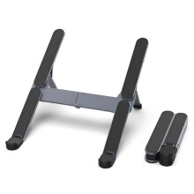 -Laptopständer Aus Metall, Faltbar, Verstellbarer Winkel, Tragbarer Notebookhalter für 10-17 Zoll Laptops, Ideal in Schwarz