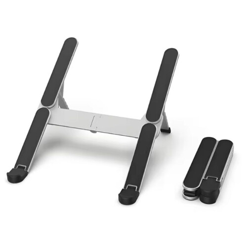 Metal  Foldable Laptop Stand Adjustable Angle Portable Notebook Holder for 10-17 Inch Laptops Ideal Silver 1