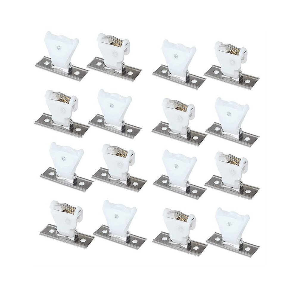 16Pcs Cord Lock Mechanism For 3 Swivel Type Plastic And Stainless Steel Bracket For Roman Blinds White 4711537932769