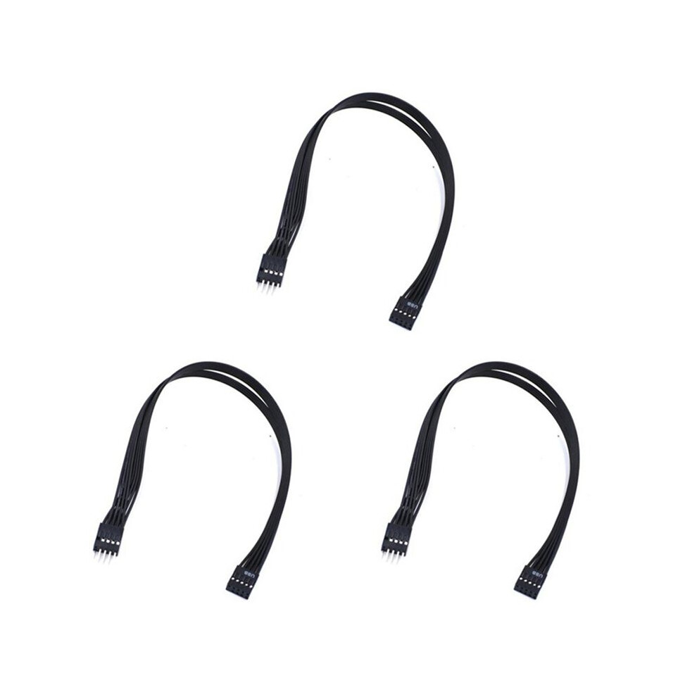 3X Motherboard Mainboard 9Pin Usb 2.0 Male To Female Extension Dupont Data Cable Cord Wire For Pc Diy, 30Cm 6032026062902