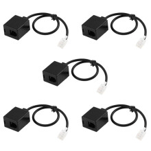 5X RJ9 4P4C Male to Double Female Port Connector Headset Adapter Extension Cable Phone Adapter Cable Extension Cord