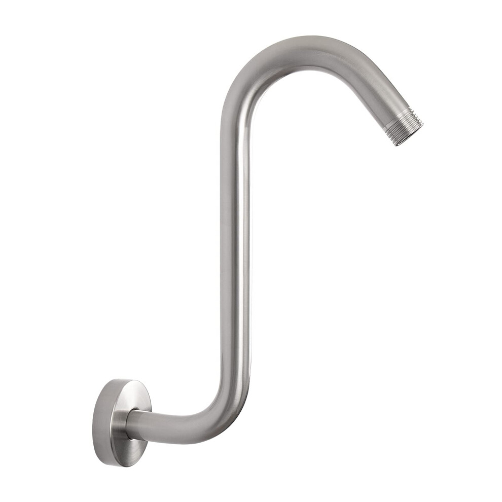 10 Inch S Shaped Shower Head Extension Arm, Brushed Nickel Riser With Flange, 2 Pack 9771547128632