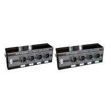 2 Stuks 4-Kanaals 3-Pins XLR-Audio en DMX Via Netwerkkabelverlenger, DMX512 Netwerksignaalverlenger, Mannelijk