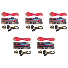 5X VER018 PRO PCI-E Riser Card USB 3.0 Cable 018 PCI Express 1X to 16X Extender PCIe Adapter for BTC Mining(Red)