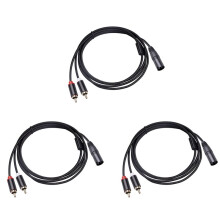 3X XLR-Auf-Dual-Cinch-Audiokabel A1 XLR-Stecker 3-Polig auf Dual-Cinch-Stecker Stereo-Audiokabel VerstäRker Mischstecker AV-Kabel 1M
