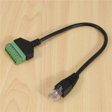 4X RJ45 Schraub Klemmen Anschluss Kabel RJ45 Stecker auf 8 Poliges VerläNgerungs Kabel für Cat5 / 6/7 Ethernet Extender AV CCTV DVR