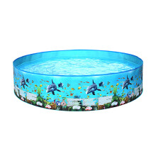 Portable Round Plastic Pool 454L, Blue, 152x25cm for Family Use