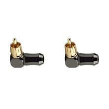 2Pcs RCA Connector Audio Plug Male 90 Degree Right Angle Elbow Speaker Terminal Conector for Soldering Video Cable
