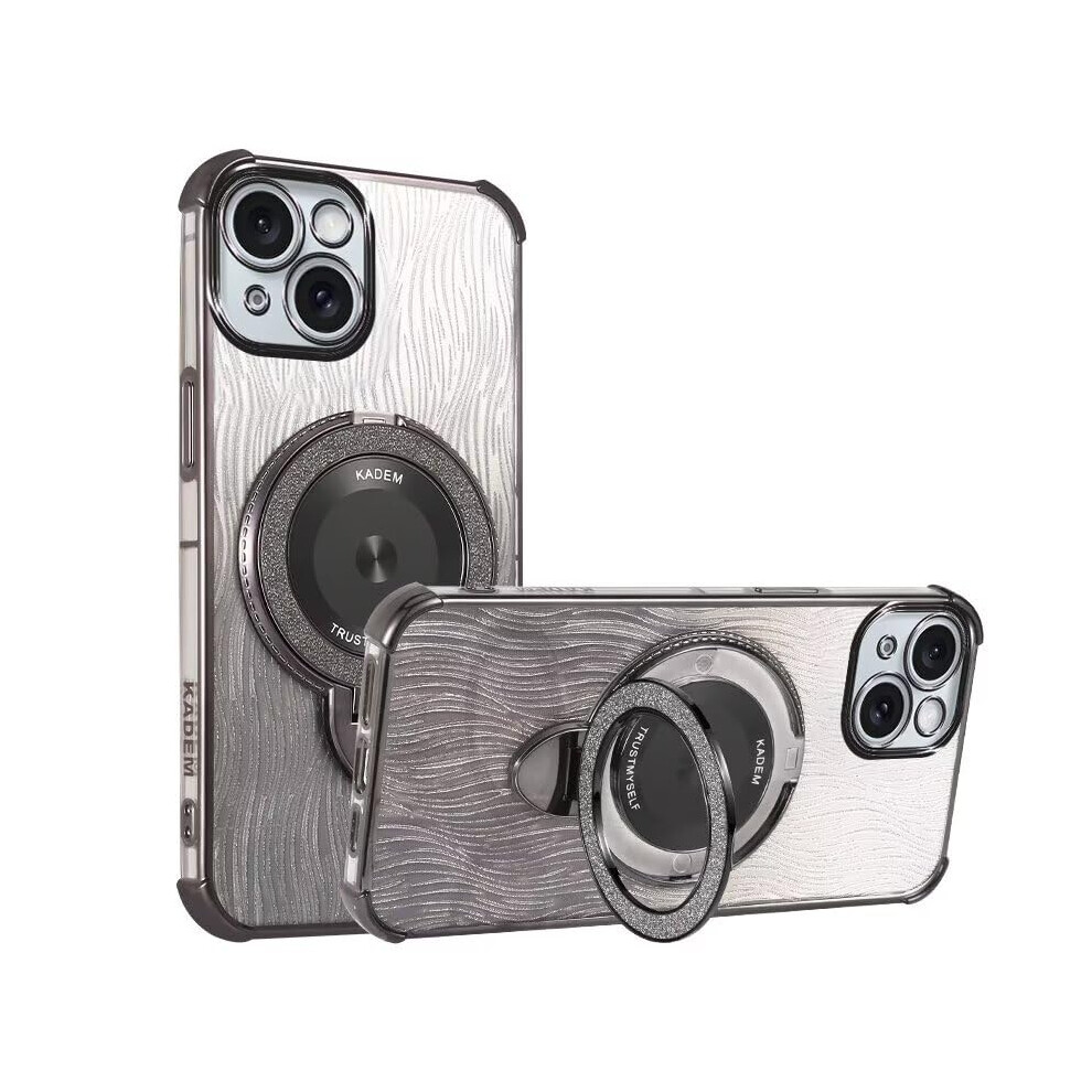 Glitter Case With Magnetic Ring Stand, Shockproof Clear Bling Tpu Cover For Samsung Galaxy S8 Plus Black 9092120018981