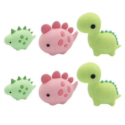 6X Cable Protector Winder for USB Charging Data Cable Wire Protection Three Cute Dinosaurs Cartoon Cord Protector