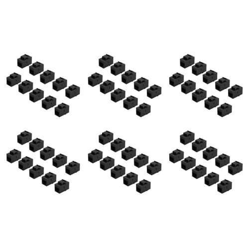 60Pcs RJ45 Connector  Jack Cat6 Extension Coupler Ethernet Network LAN Cat 6 Coupler Jacks Extend Adapter,Black